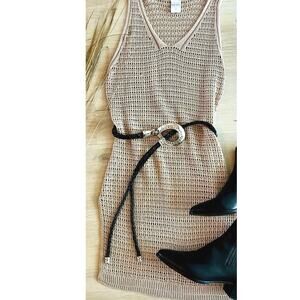 Vintage Black Braided Leather Belt Silver Statement Ring Buckle 46” Boho Luxe